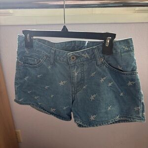 BAPE Women sz S BAPESTA Print Low Rise Denim Shorts A Bathing Ape Japan